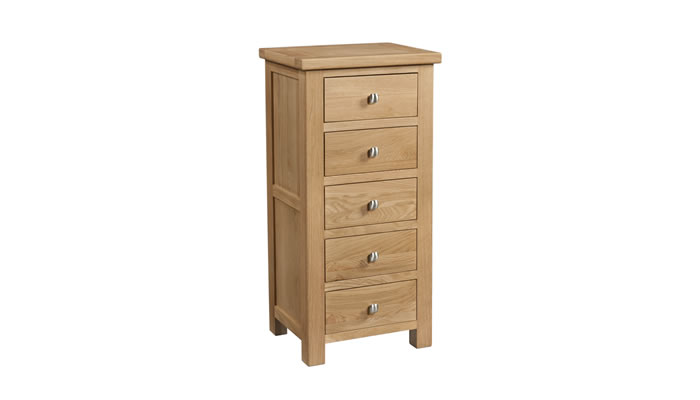 Signature Collection Dorridge Light Oak Bedroom 5 Drawer Tall Chest
