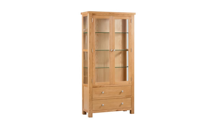 Signature Collection Dorridge Light Oak Display Cabinet With Glass Doors & Sides