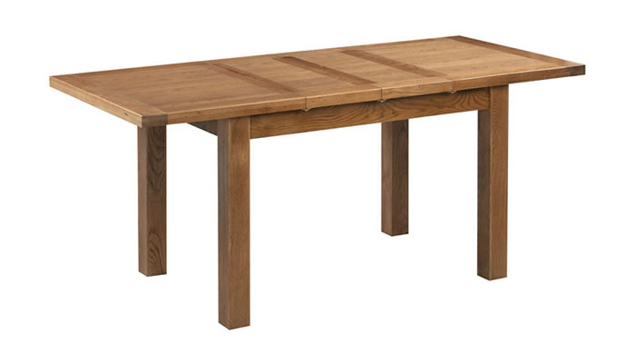 Signature Collection Dorridge Rustic Oak Dining Table With 2 Extensions 132-198x90