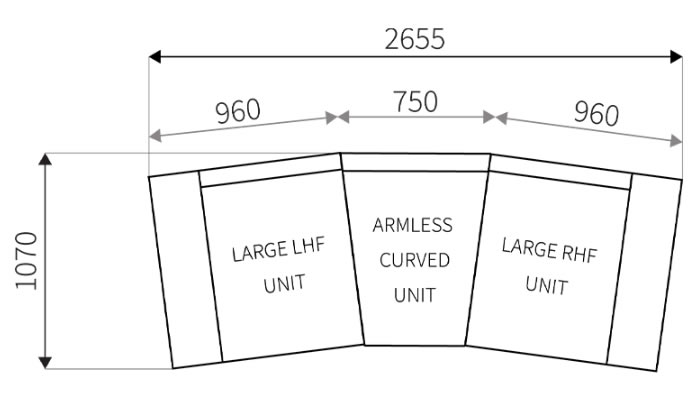 G Plan Hurst Leather Armless Curved Unit