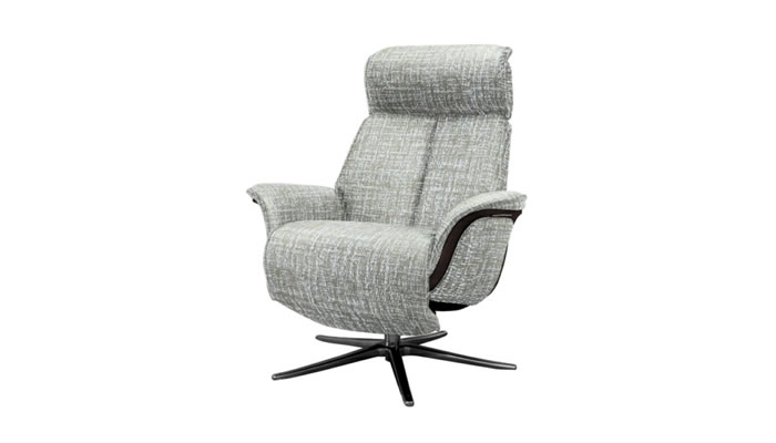 G Plan Oslo Fabric Power Chair Dark Veneered Upholstered Sides