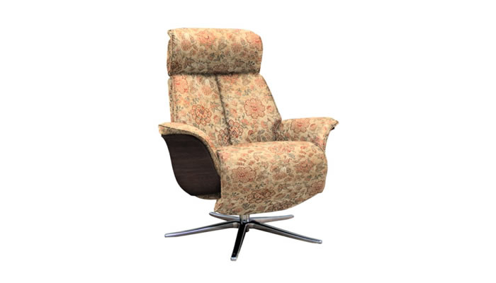 G Plan Oslo Fabric Power Chair Dark Veneered Sides