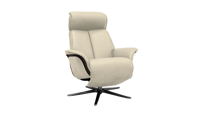 G Plan Oslo Leather Power Chair Veneered Dark Upholstered Sides