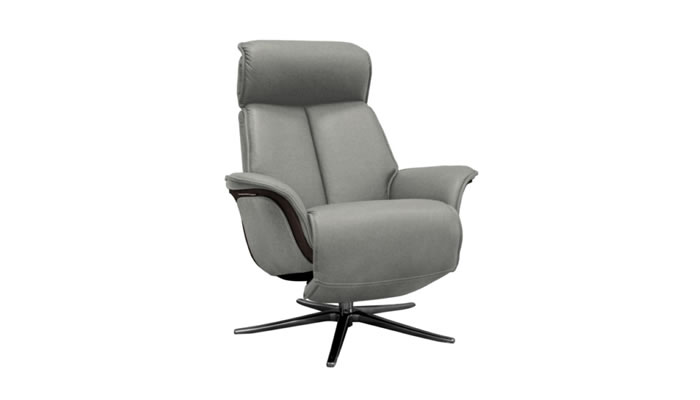 G Plan Oslo Leather Power Chair Veneered Dark Upholstered Sides