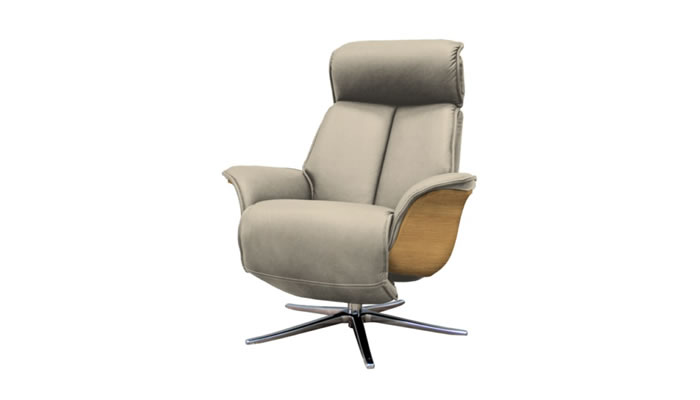 G Plan Oslo Leather Power Chair Veneered Light Sides