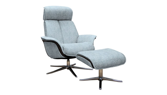 G Plan Lund Fabric Chair & Stool Dark Veneered Upholstered Sides & Stool