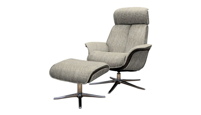 G Plan Lund Fabric Chair & Stool Dark Veneered Upholstered Sides & Stool