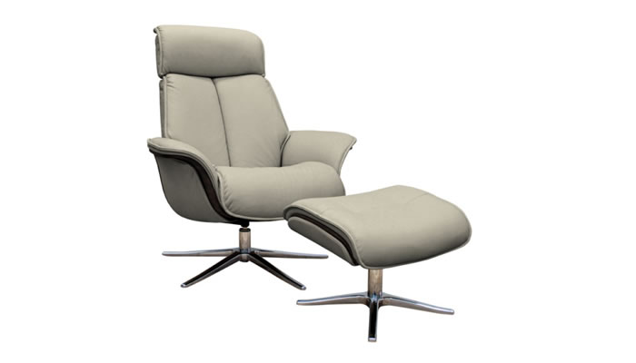 G Plan Lund Leather Chair Dark Veneered Upholstered Sides & Stool