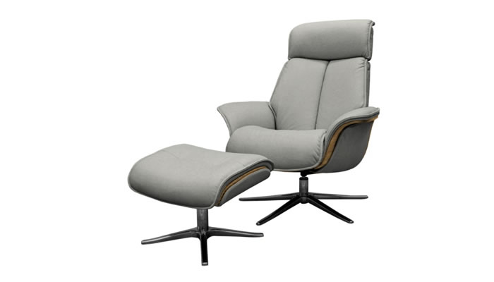 G Plan Lund Leather Chair Light Veneered Upholstered Sides & Stool