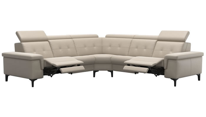 Stressless Anna A2 Leather 5 Seater Corner Sofa Power Recliners