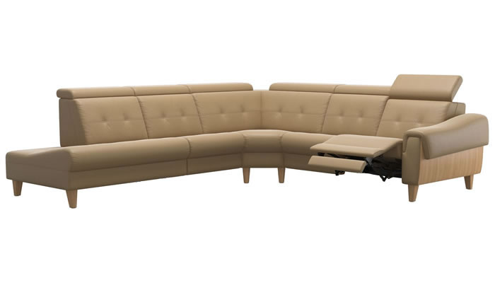 Stressless Anna A3 Leather 5 Seater Corner Sofa Power Recliner End Back