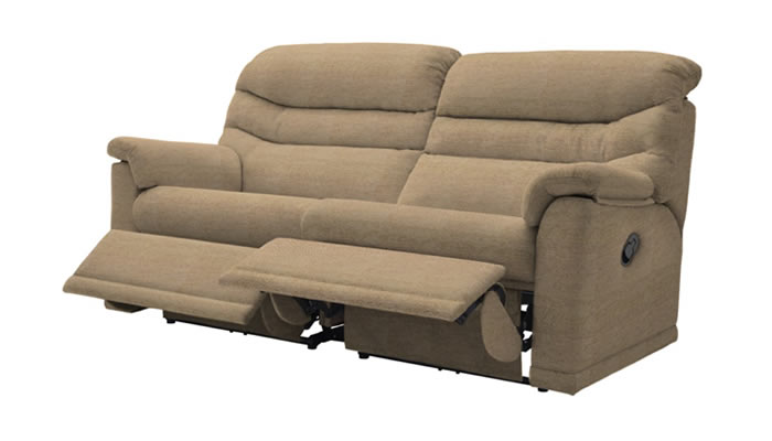 G Plan Malvern Fabric 3 Seater Sofa 2 Cushions Power Double Recliner