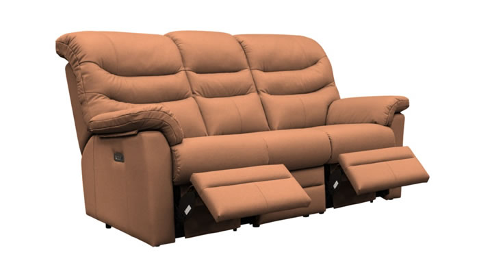 G Plan Ledbury Leather 3 Seater Power Double Recliner