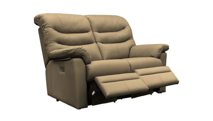 G Plan Ledbury Leather 2 Seater Power Double Recliner Headrest & Lumbar