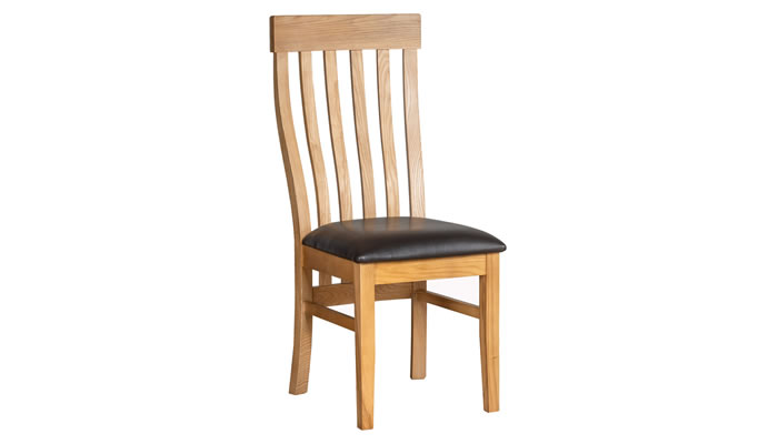 Signature Collection Dorridge Light Oak Toulouse Chair With Brown Seat Pad